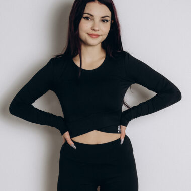 Crop top s dlhým rukávom BASIC