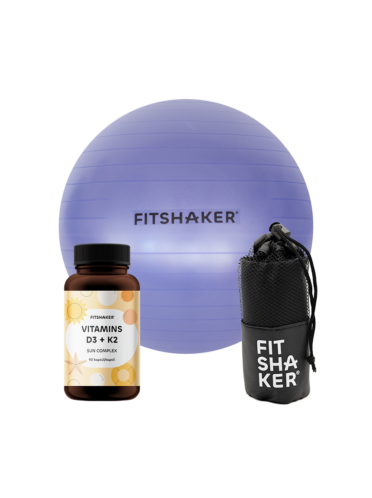 Set Fitlopta 55cm fialová, uterák, vitamíny